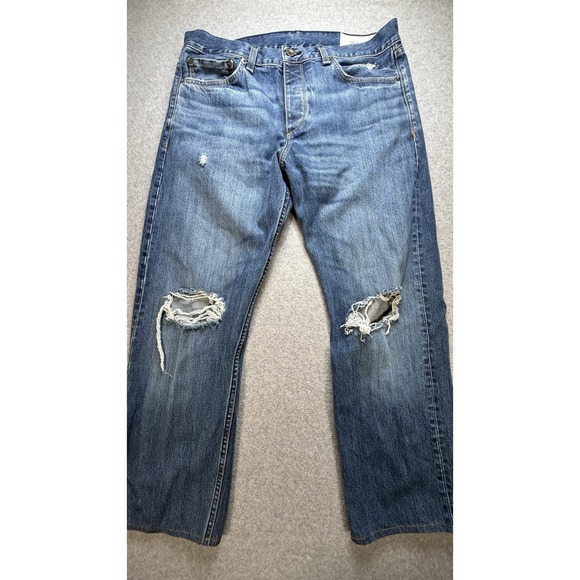 Rag & Bone‎ Jeans Mens 34 X 27 Blue Fit 3 Slim Straight Denim - Picture 2 of 10